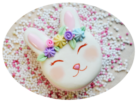 Bunny French Macaron Miniature Food Magnet, Polymer Clay, Food Decor