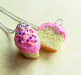 Cupcake Best Friend Necklaces Bff Necklaces Polymer Clay