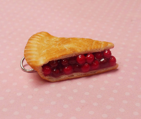 Cherry Pie Slice Polymer Clay Charm or Key Chain