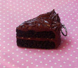 Chocolate Cake Slice Charm or Key Chain