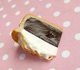 Chocolate Meringue Pie Slice Polymer Clay Charm or Key Chain