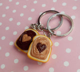 Nutella and Peanut Butter Lover Best Friend Key Chain Set