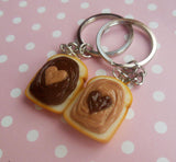 Nutella and Peanut Butter Lover Best Friend Key Chain Set