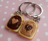Nutella and Peanut Butter Lover Best Friend Key Chain Set