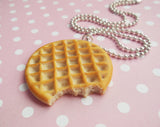 Eleven Waffle Necklace, Polymer Clay