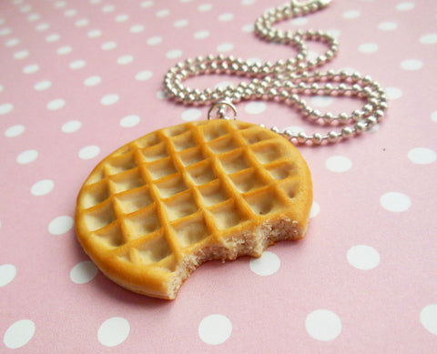 Eleven Waffle Necklace, Polymer Clay