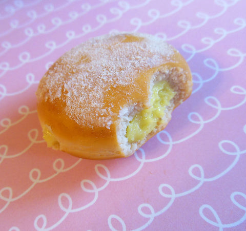 Lemon Filled Doughnut Food Magnet Miniature Food Polymer Clay magnet