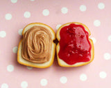 Peanut Butter and Jelly Strawberry Miniature Food Magnet Set