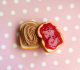 Peanut Butter and Jelly Strawberry Miniature Food Magnet Set
