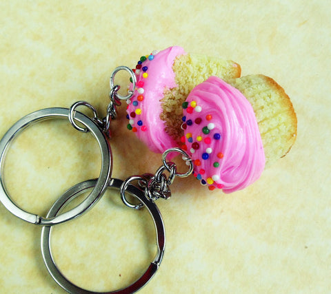 Best Friend Cupcake KeyChain Set