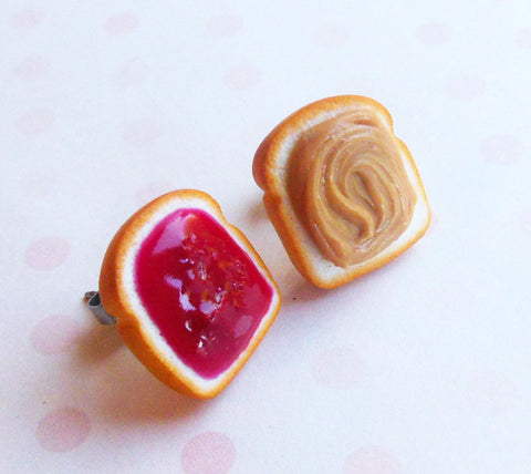 Peanut Butter and Jelly Stud Stud Earrings, Strawberry