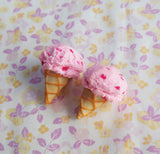 Polymer Clay Strawberry Ice Cream Stud Earrings