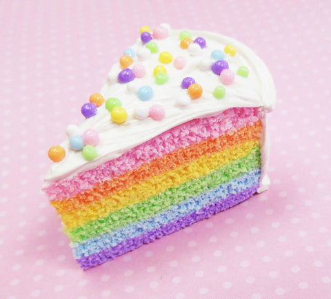 Pastel Rainbow Cake Polymer Clay Magnet