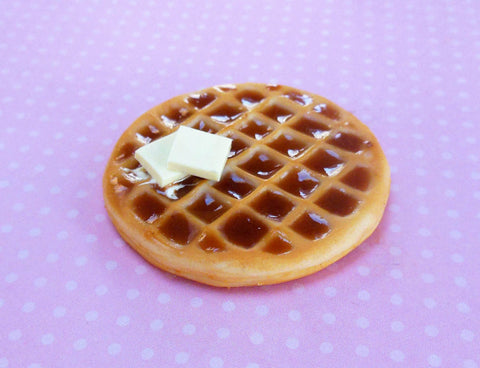 Round Waffle Polymer Clay Magnet