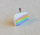 Pastel Rainbow Cake Slice Ring, Polymer Clay