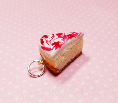 Raspberry Swirl Cheesecake Slice