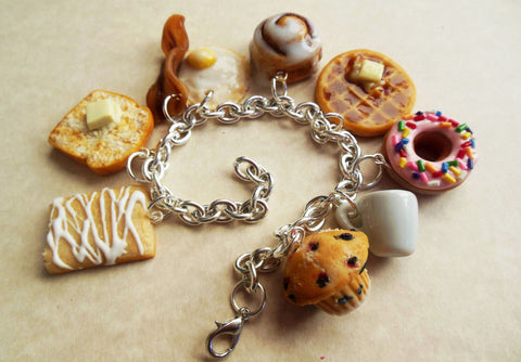 Breakfast Foods Charm Bracelet