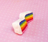 Rainbow Layer Cake Polymer Clay Stud Earrings
