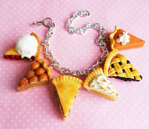 Polymer Clay Pie Slice Charm Bracelet