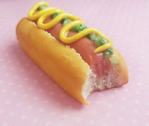 Hot Dog with Mustard and Relish Food Magnet