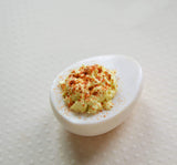 Deviled Egg Food Magnet, Polymer Clay Realistic Miniature