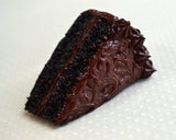 Devil's Food Chocolate Cake Slice Miniatire Food Magnet, Polymer Clay Fridge Magnet