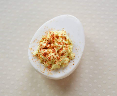 Deviled Egg Food Magnet, Polymer Clay Realistic Miniature