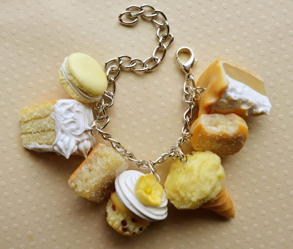 Breakfast foods charm bracelet