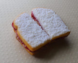 Strawberry peanut butter and jelly sandwich magnet, polymer clay realistic food fridge magnet