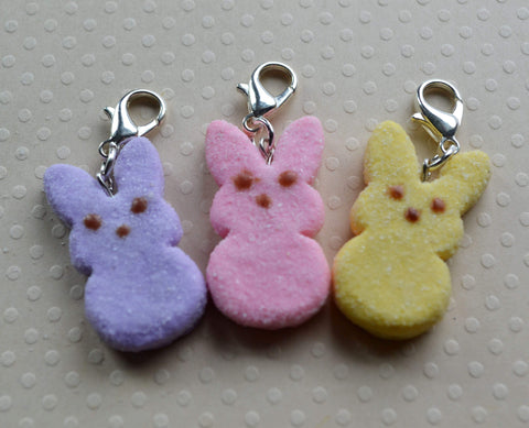 Marshmallow bunny Easter charm